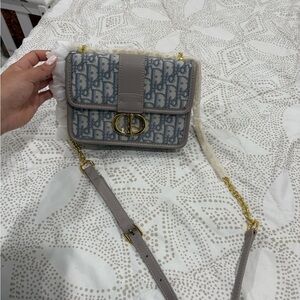 Elegant Gray Designer Shoulder Bag